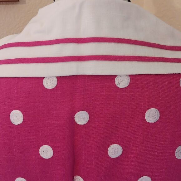 Doreen Lok Pink Polka Dot Dress with White Collar.Vintage. Polka Dot. - Picture 8 of 12